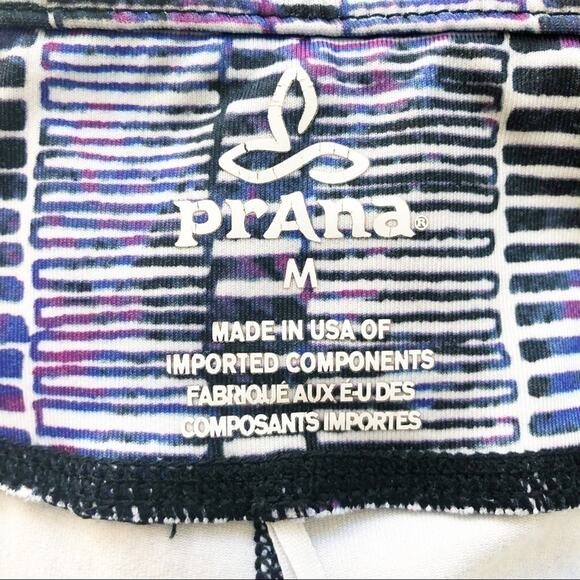PRANA Roxanne Geometric Stripe Print Athletic Leggings Size M Black Blue Purple - Picture 7 of 7
